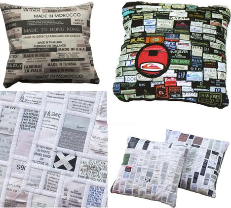 recycled-mattress-tag-pillow-art recycled-mattress-tag-pillow-art