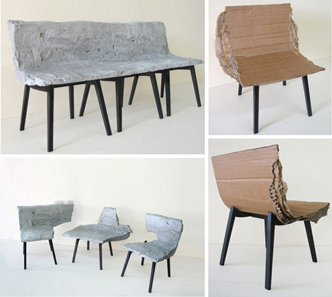 artistic-concrete-cardboard-chair-benches