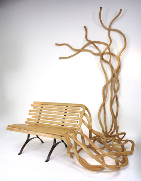 artistic wood bench art