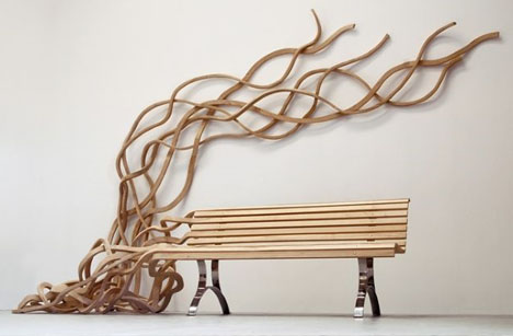 artistic wood bench design
