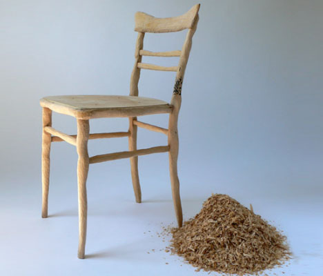 custom curved wood chair