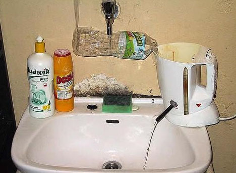 hilarious hot water solution. but don't do it