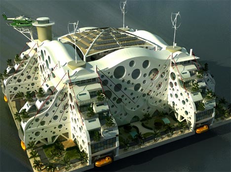 futuristic floating city concept