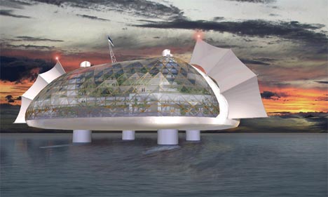 futuristic floating city design