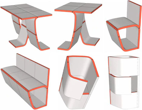 transforming table chair storage furniture