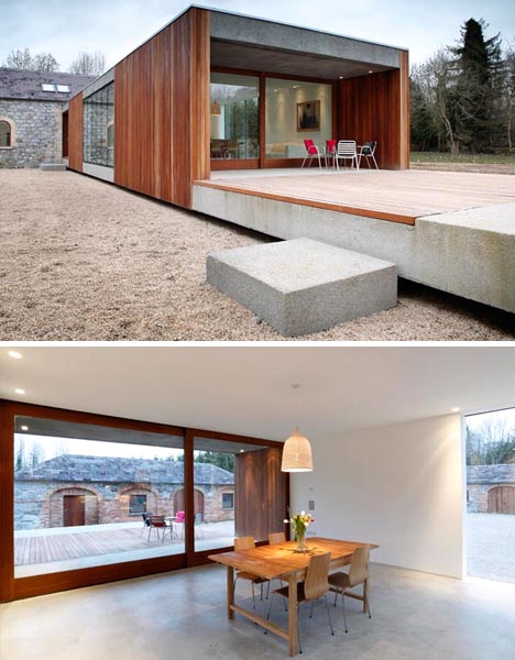 modern stone wood glass home