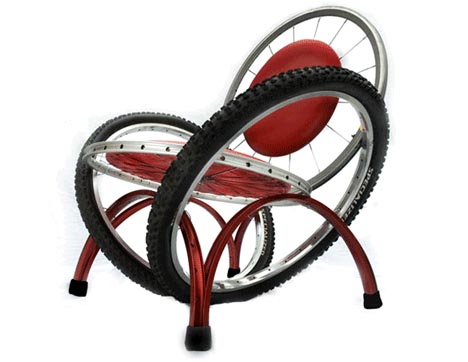 recycled bike part chair