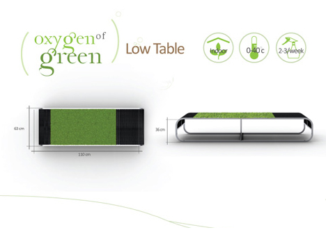green coffee table design