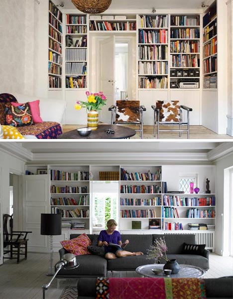 overhead wall book shelves