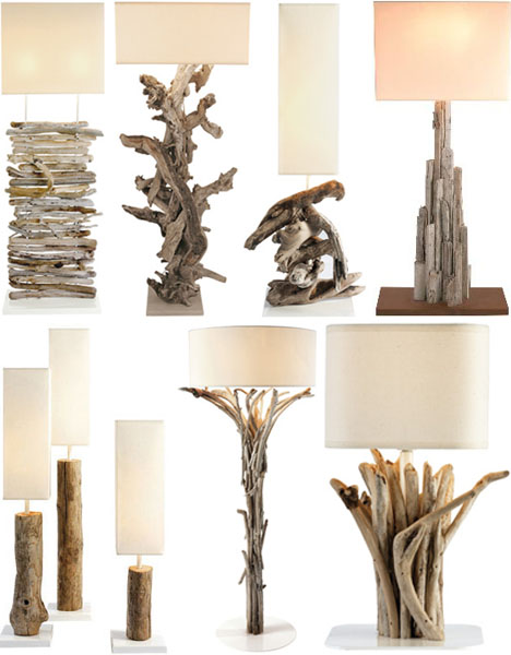 driftwood table lamp stands