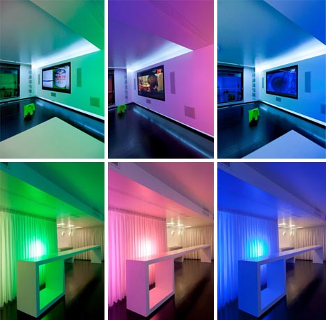 colorful interior lighting design