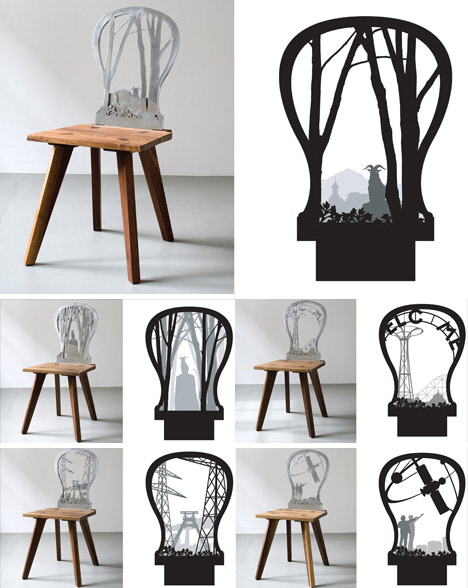 carved story telling chairs