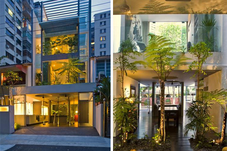 interior exterior green home