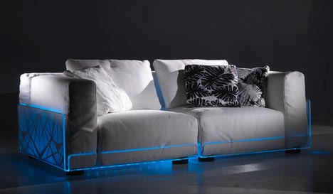 led light up couch