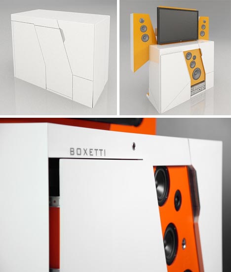 modular fold out box tv