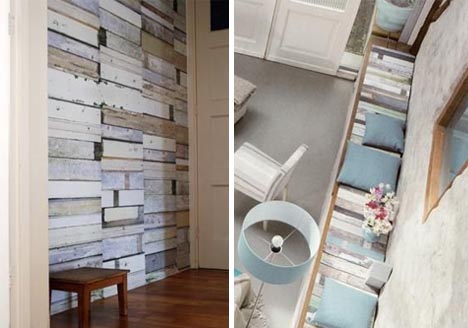 Old Pattern, New Paper: Vintage Scrap-Wood Wallpapers