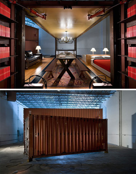 shipping container hidden home