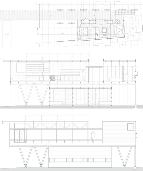 beach house plans sections