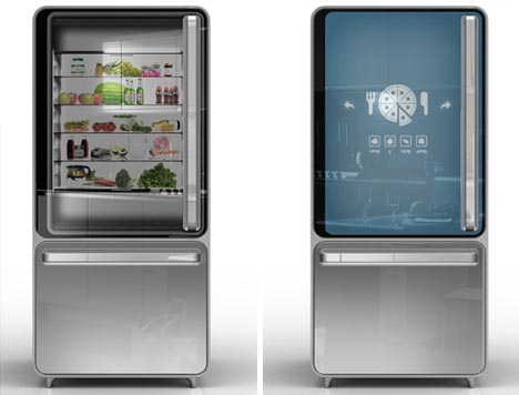 futuristic digital fridge