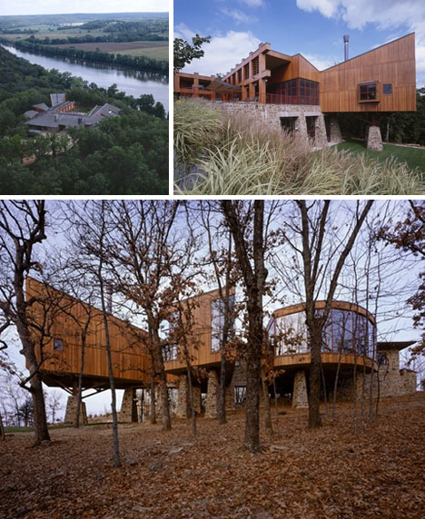 huge wood stone home