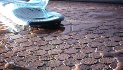 cork flooring tile detail