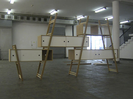 modular expanding ladder shelves