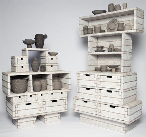 paper pulp furniture shelves