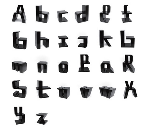 alphabet letter chairs collection a