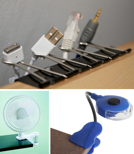 clip desk cords fans lights