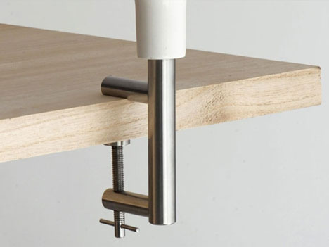 clip on desk metal detail