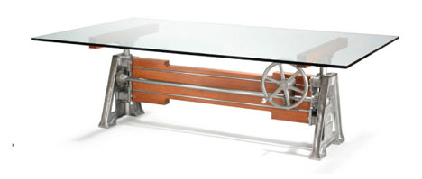 industrial wood metal table