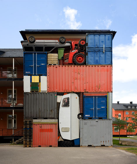 Trash Art: Shipping Container Sculpture Could be a House