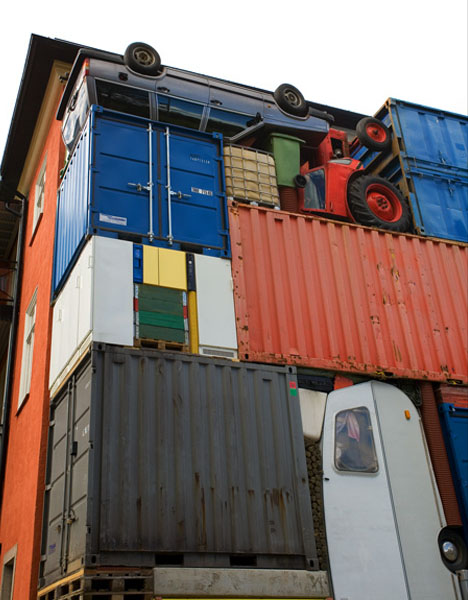 trash garbage building art