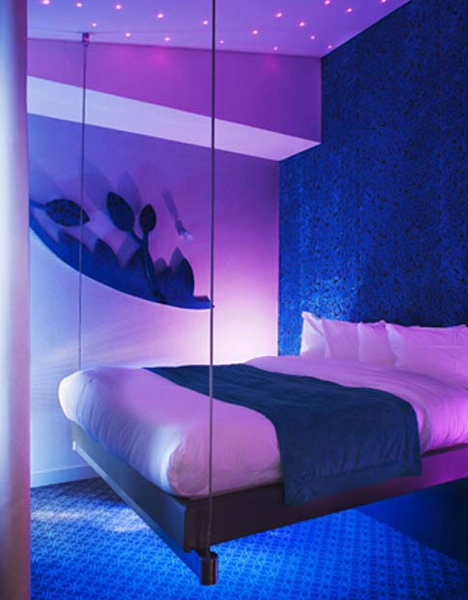 hanging modern bed design