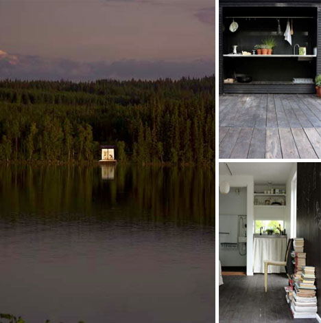 log cabin interior exterior