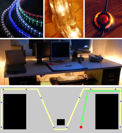 rope light computer desk