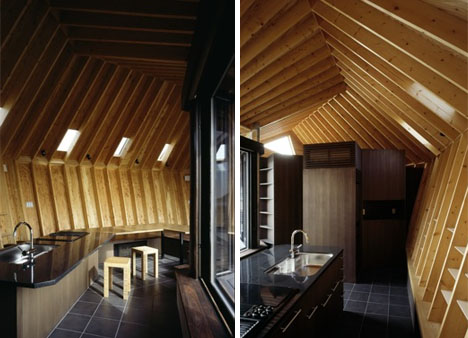 space wood wall beams