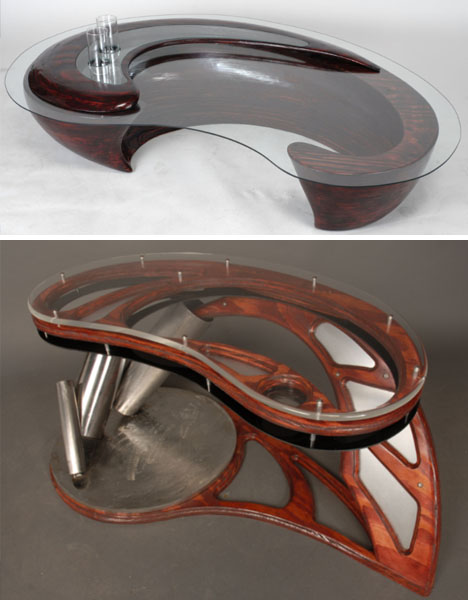 wood coffee table carving