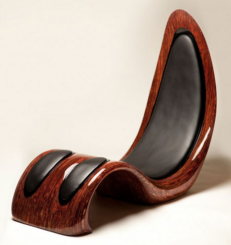 wood curved plywood chair