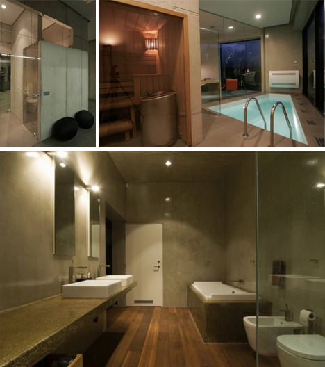 cantilevered concrete home interior