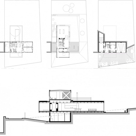 cantilevered modern home plan