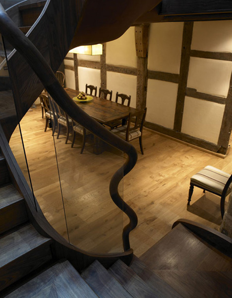 rustic modern wood staircase