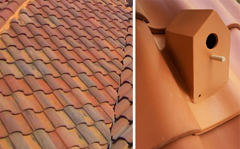 clay tile roof birdhouse