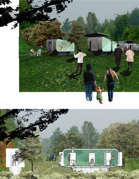 futuristic modular prefab trailer
