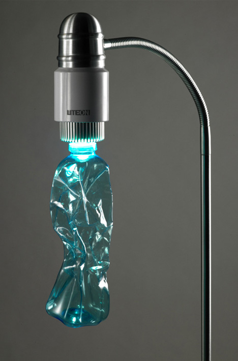recycled bottle table lamp