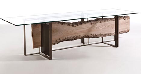 raw natural dining table