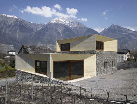 stone swiss alps home