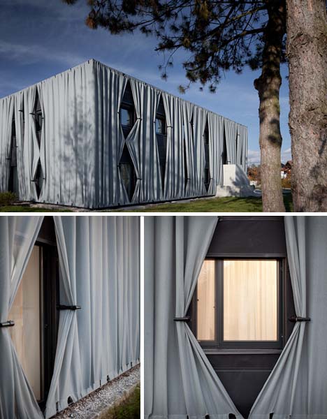 exterior fabric hanging facade