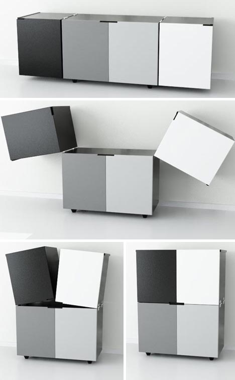 flip black white cabinet
