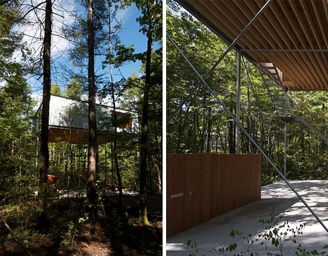 modern japanese treehouse plan